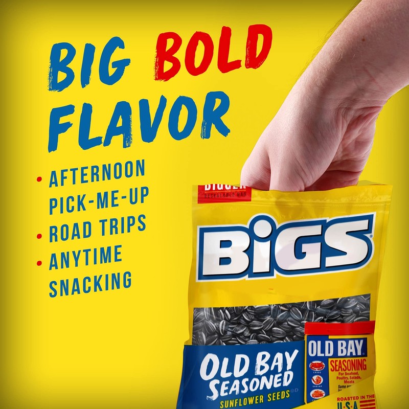 BIGS Old Bay Seasoned Sunflower Seeds Pack of 12 Keto Friendly Snack 5.35oz gallery