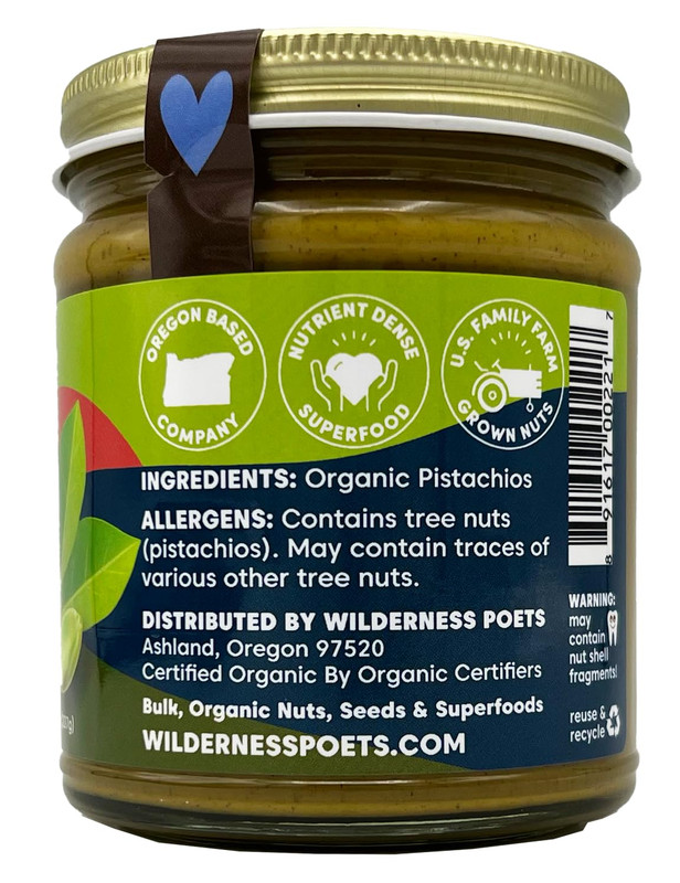 , Pistachio Butter - Organic, Raw, 100% Pistachio - Half Ga gallery