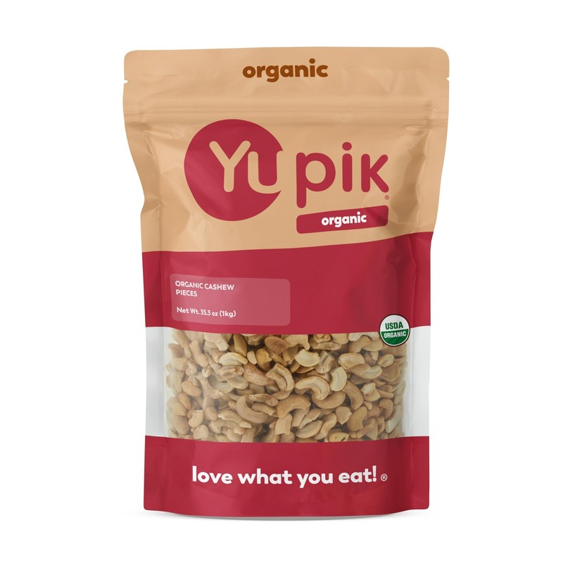 Organic Raw Cashew Pieces, 2.2 lb (35.2 oz), Gluten-Free, Kosher, Non-GMO, Ve…