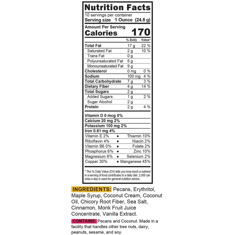 Keto Maple Pecans | 1g Net Carb Snack | Gluten Free Low Carb Nuts, 10 Oz gallery