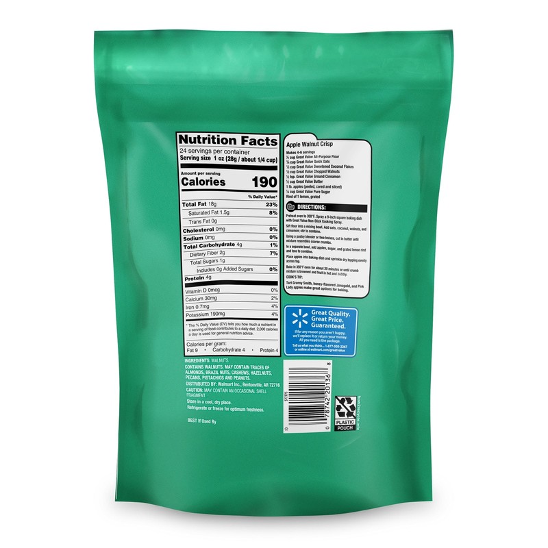 Chopped Walnuts Baking Snack Nuts Resealable Bag 24 oz gallery