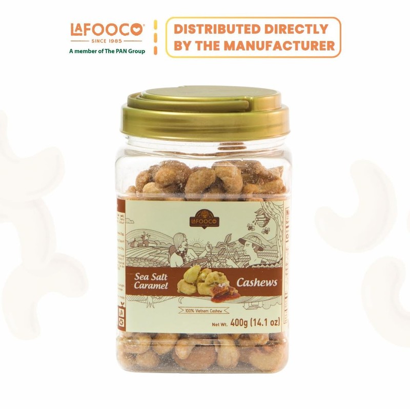 LAFOOCO Sea Salt Caramel Cashews, Vietnam Cashews, Lightly Salted, Sweet Tast... gallery
