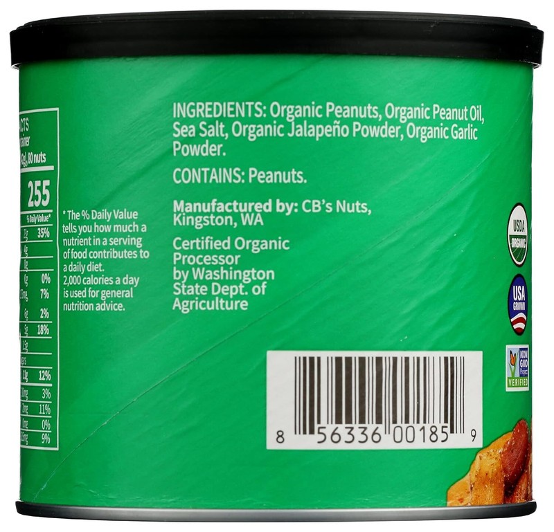 Cb`s Nuts Organic Kettle Roasted Jalapeno Peanuts 14 oz gallery