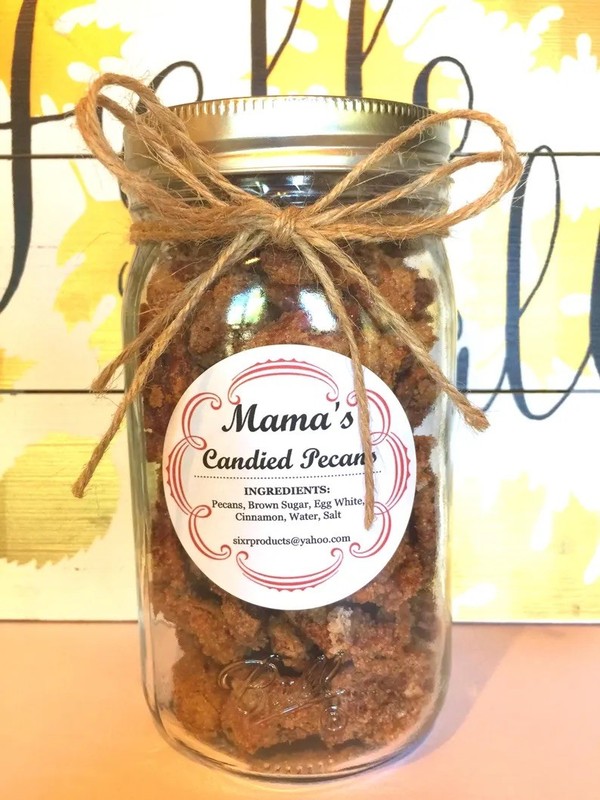 Mama’s Drunken Candied Pecans in 16 oz Mason Jars
