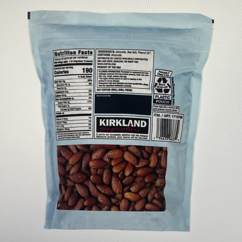 Kirkland Signature Roasted Almonds With Sea Salt 2.5 Lbs Bag gallery