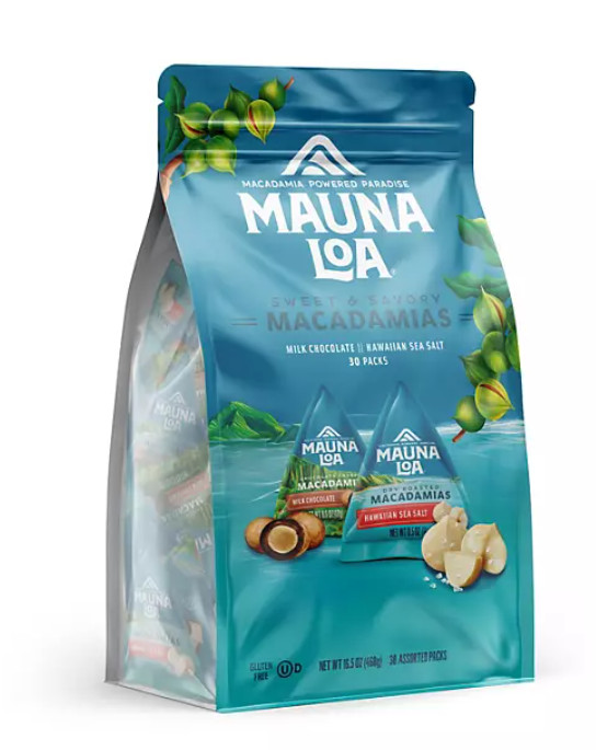 Mauna Loa Macadamia Nut Duo Assortment (SWEET & SAVORY) MINI PACKS 30 ct
