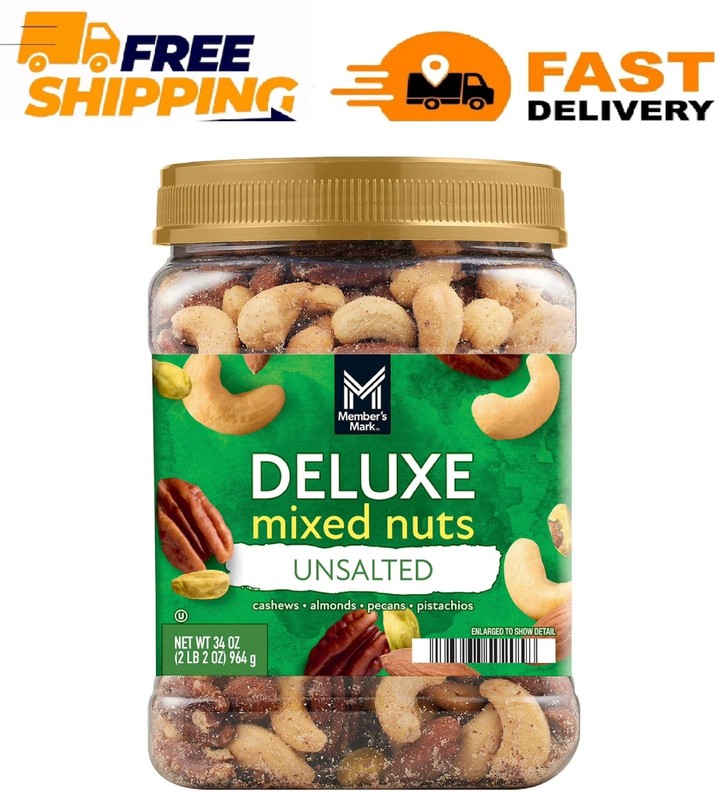Member’s Mark Unsalted Deluxe Mixed Nuts, 34 oz.