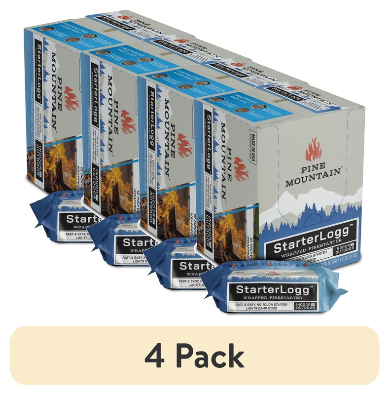 4 Pack Fire Starters by Extreme Start 0.4 Pound Each Wrapped for Easy Ignition