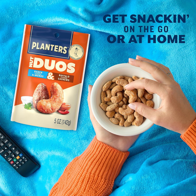 Nut Duos, Flavored Nuts, Ranch Almonds & Buffalo Cashews 5Oz gallery