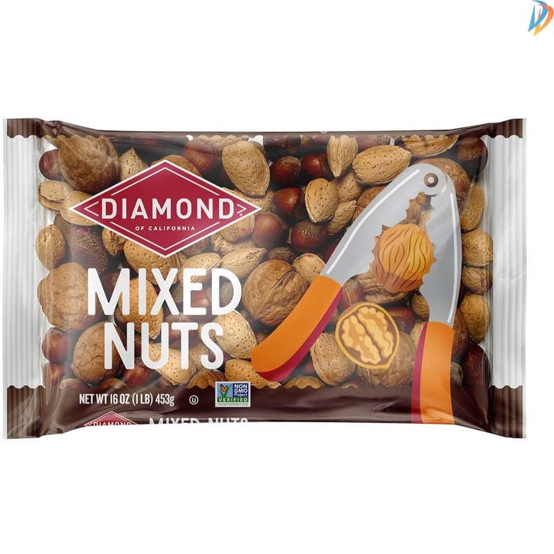 In-Shell Mixed Nuts, 16 oz – Almonds, Walnuts, Pecans & Hazelnuts