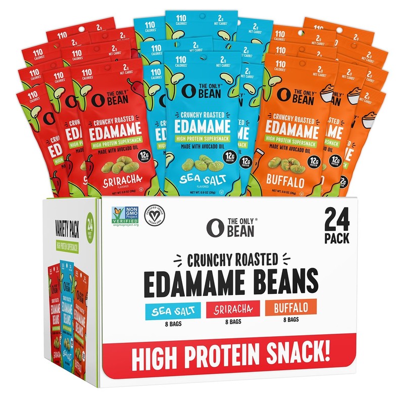 The Only Bean Crunchy Roasted Edamame – Healthy Snacks for Adults and Kids (Vari