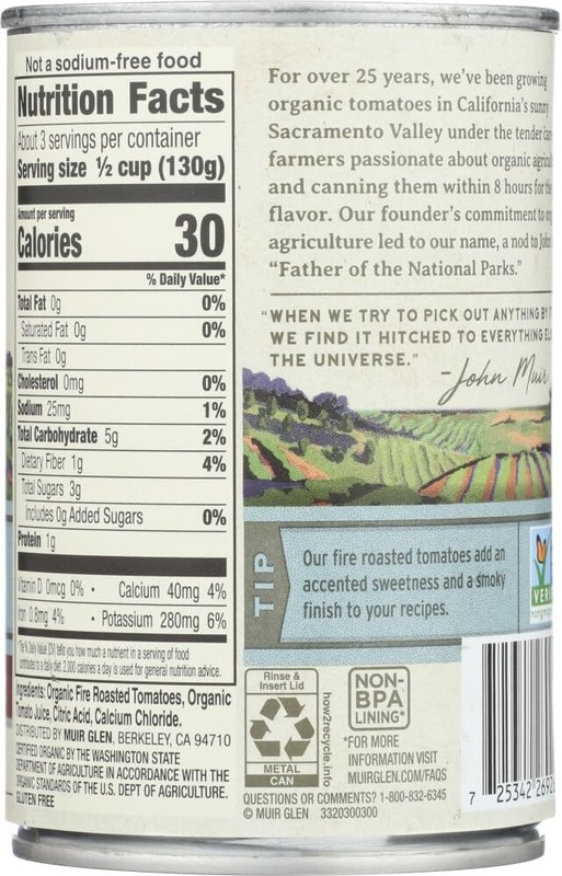 Muir Glen Organic Diced Fire Roasted Tomato No Salt 14.5 Ounce (Pack of 12) gallery