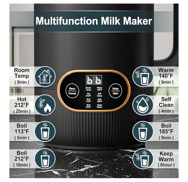 8 in 1 Nut Milk Maker, 8 Blade 35oz Homemade Almond, Oat, Coconut, Soy gallery