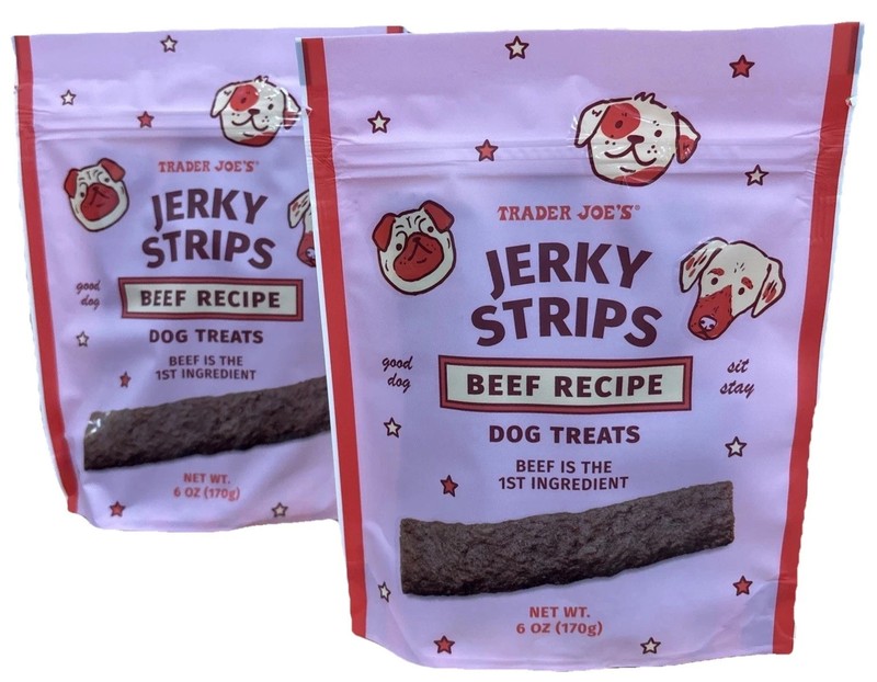 2X Pack Trader Joe’s Beef Recipe Jerky Strips Dog Treats 6 oz. each bag