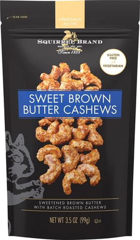 Sweet Brown Butter Cashews,3.5 Ounces Resealable Bag,Gluten Free,Vegetarian,(Pac gallery