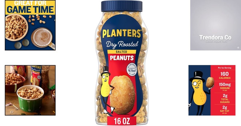 Crunchy 16oz Salted Dry Roasted Peanuts - Perfect Party Snack & Protein Boost gallery