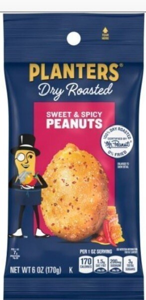 12 x 6oz PLANTERS SWEET & SPICY DRY ROASTED PEANUTS ~KOSHER~ CHOLESTEROL FREE gallery