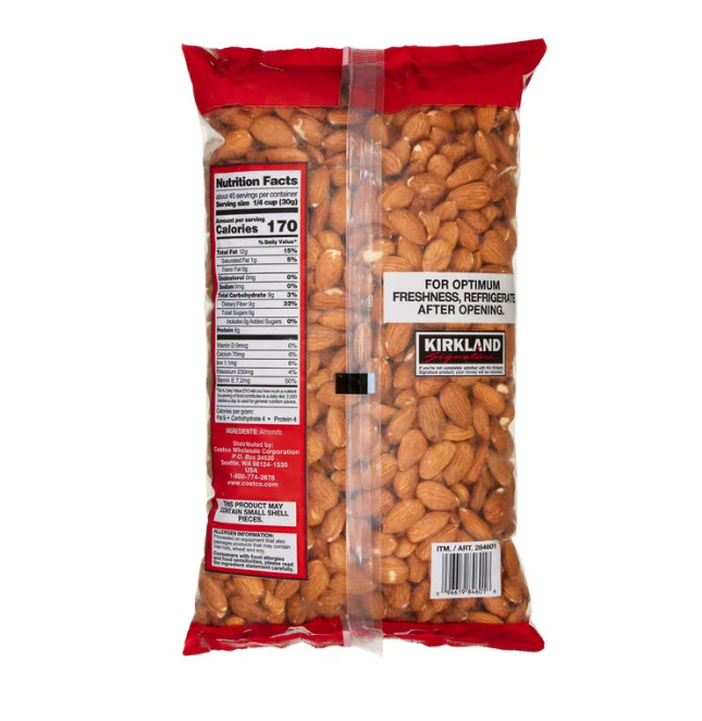 Kirkland Signature Supreme Whole Almonds 3 lbs Fresh Premium Bulk Nuts Kosher gallery