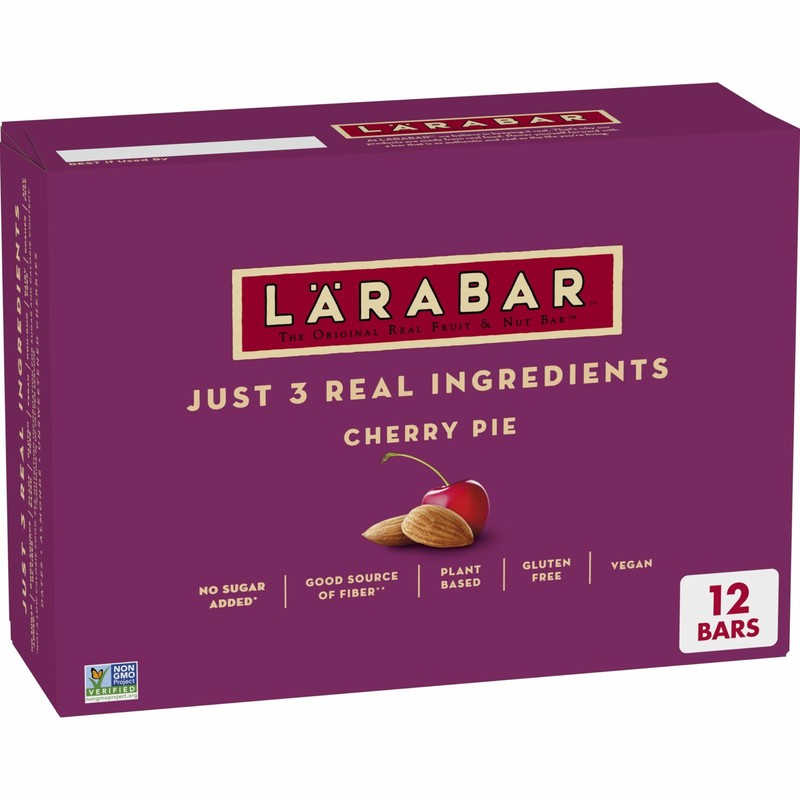 Larabar Cherry Pie Fruit and Nut Bars, Gluten Free 12 Count (Pack of 1), red