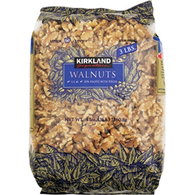 3 POUNDS KIRKLAND RAW and SHELLED PREMIUM WALNUTS (48oz.), Bulk ~