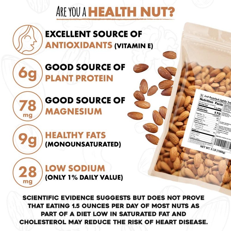 - Just Roasted Almonds | 3 LB Bulk Daily Nuts | Keto Snack | Lightly salted |... gallery