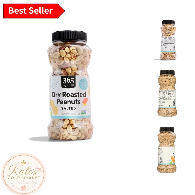 16 Oz Dry Roasted & Salted Peanuts – Ideal for Snacking and Recipes
