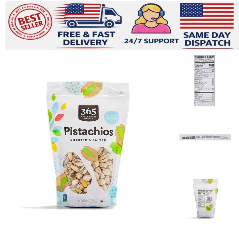 Resealable 10 Ounce Roasted & Salted Pistachios – Gmo Free &