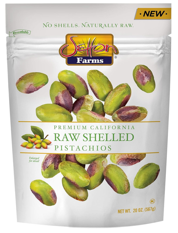 Naturally Raw Shelled Pistachios 20 Oz Value Bag, No Shell Pistachios, Non-Gmo P