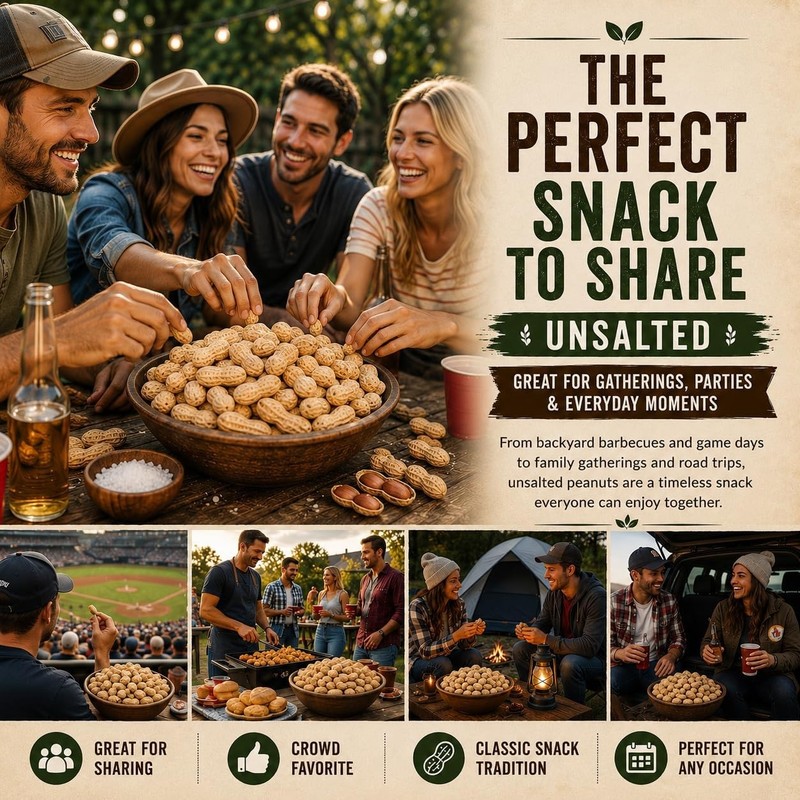 Roasted Unsalted Peanuts 2 LB Bulk Whole Natural Snack Healthy Portable gallery