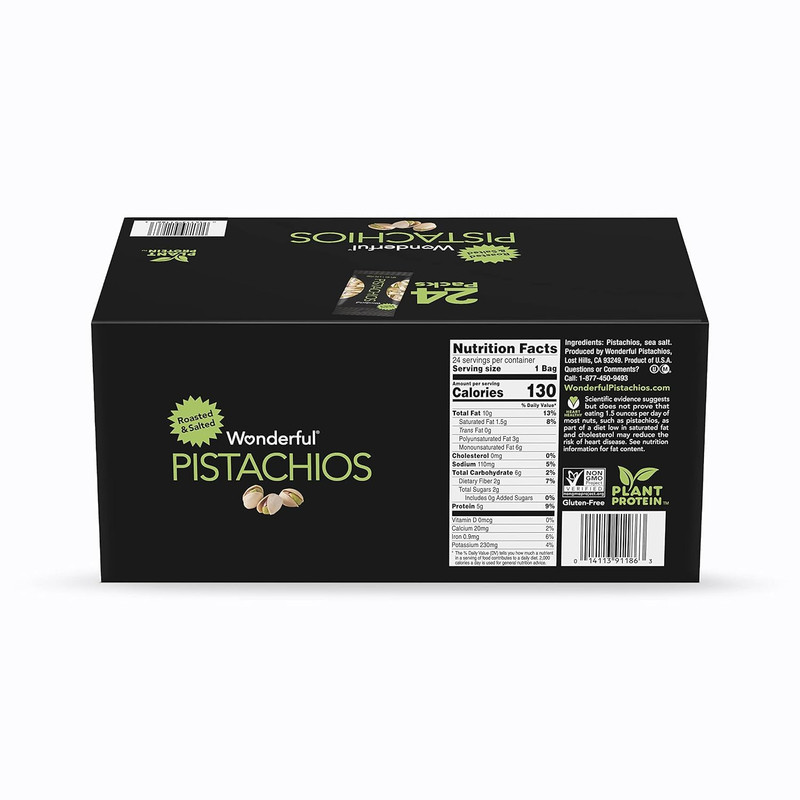 Roasted & Salted Pistachios In Shell, 1.5 Oz Bag (Pack of 24) - Protein Snack, O gallery