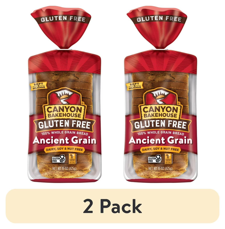 (2 Pack) Ancient Grain Gluten Free Bread, 100% Whole Grain Sandwich Bread, Fres