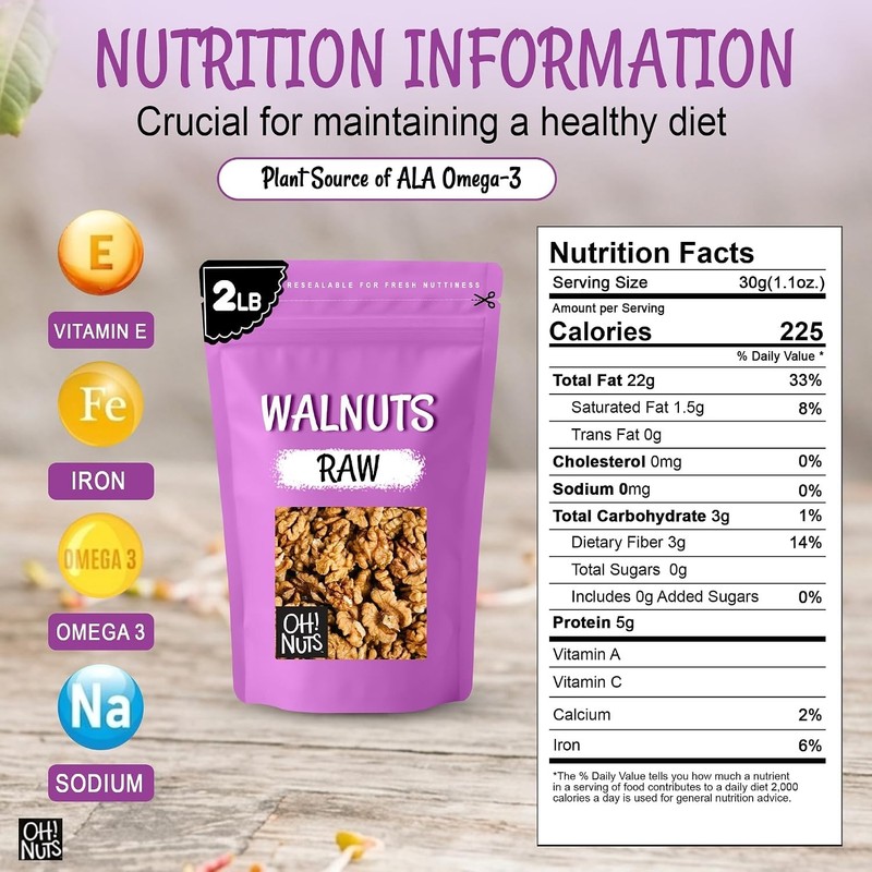 Raw Walnuts 2lb Bulk Bag - Unshelled Healthy Mix of Chandler Halves & Pieces ... gallery