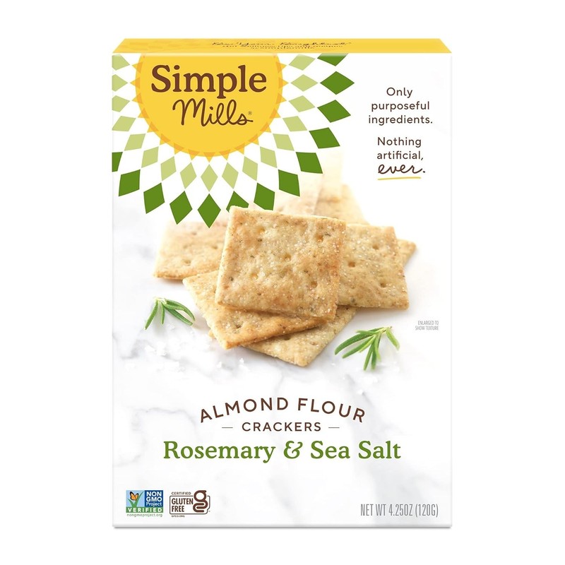 Simple Mills Almond Flour Crackers, Rosemary & Sea Salt – Gluten Free, Vegan, H