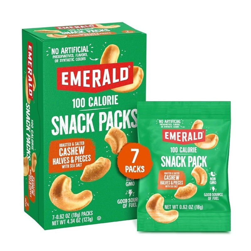 Roasted and Salted Cashews 100 Calorie Packs 7 Count Plant Based Protein Kosher