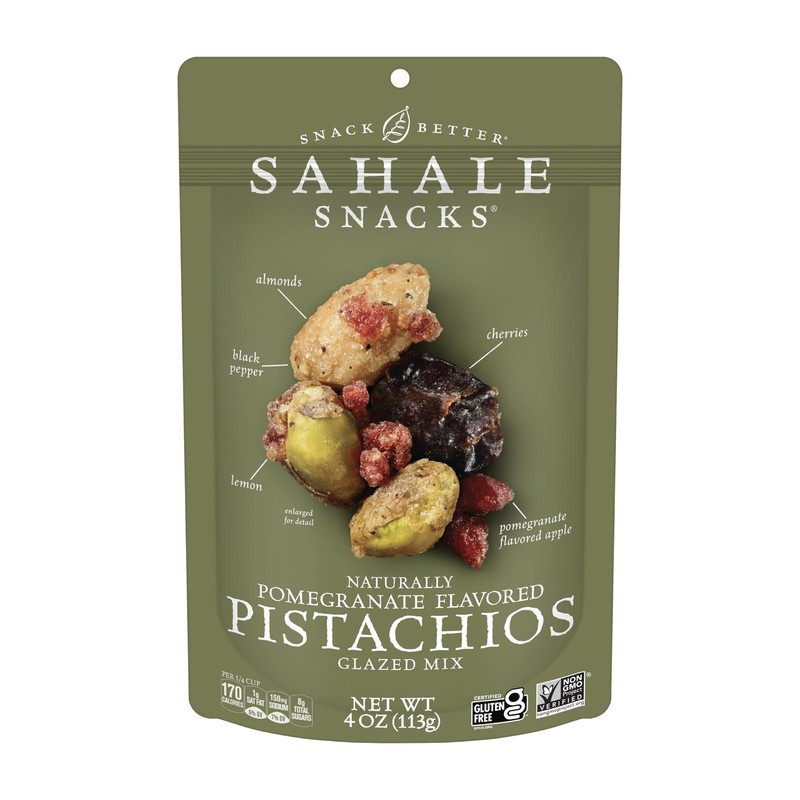 Sahale Snacks Pomegranate Flavored Pistachios Glazed Mix, 4 Ounces Pack of 6