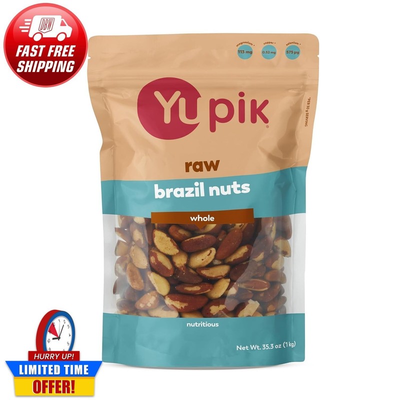 Yupik Raw Brazil Nuts 2.2 lb 35.2 oz Gluten-Free Kosher Shelled Unsalted Snacks