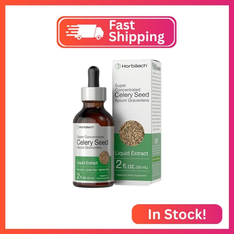 Horbaach Celery Seed Liquid Extract | 2 fl oz | Alcohol Free Tincture | Apium Gr