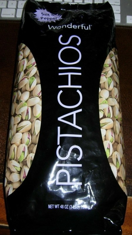 Wonderfull Nuts Pistachios California Big Open Salt & Pepper 48 OZ-3 LB One Bag!