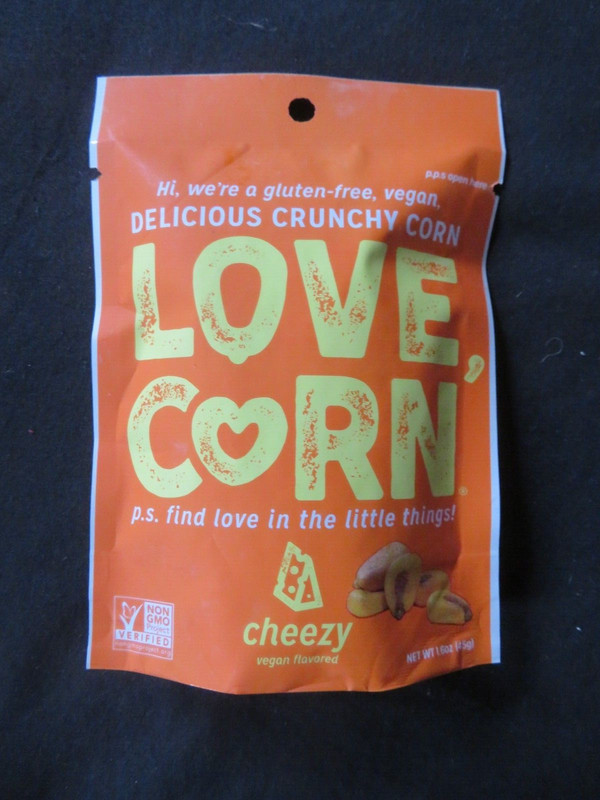 (1) Bag Of Love, Corn Premium Crunchy Corn Vegan Cheesy Flavored 1.6 Oz !