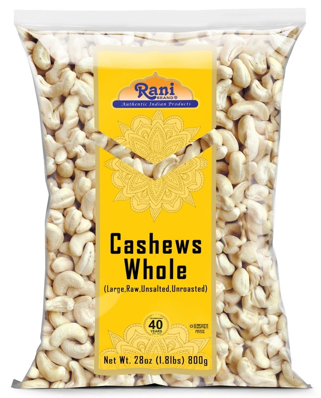 Rani Raw Cashews Whole (uncooked, unsalted) 28oz (800g)