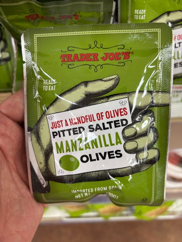 8PACK! Trader Joe's Just a Handful of Pitted Salted Manzanilla Olives 1.05 oz