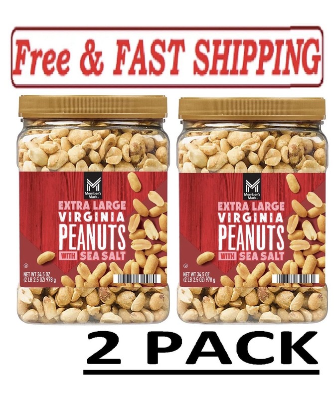 2 PACK - Member's Mark Extra Large Virginia Peanuts 34.5 oz. (Total 69 oz.) gallery