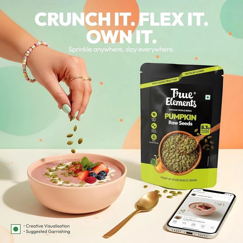 True Elements Pumpkin Seeds 250g 30g Protein per 100g Rich in Zinc & Magnesium gallery