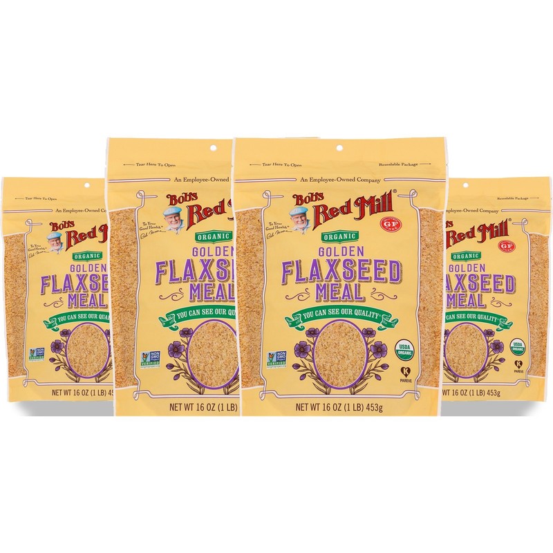 Organic Golden Flaxseed Meal 16 Oz By Bobs Red Mill Seeds 4 Pack