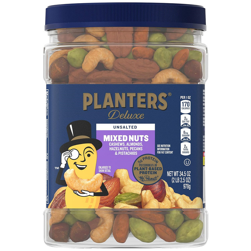 PLANTERS Premium Blend Roasted Mixed Nuts Unsalted Whole Nuts 34.5 oz. | & | gallery