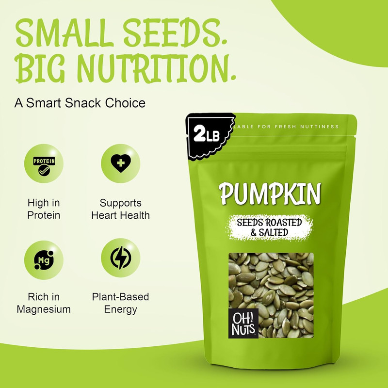 Pumpkin - Roasted Salted - 2 Lb - No Shell Pepitas - Packed in New York Zip-Sea gallery