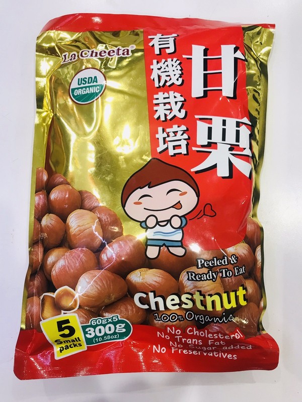 La Cheeta Ready to Eat USDA Organic Chestnut Snack 300 g x 2 – Free US Shipping