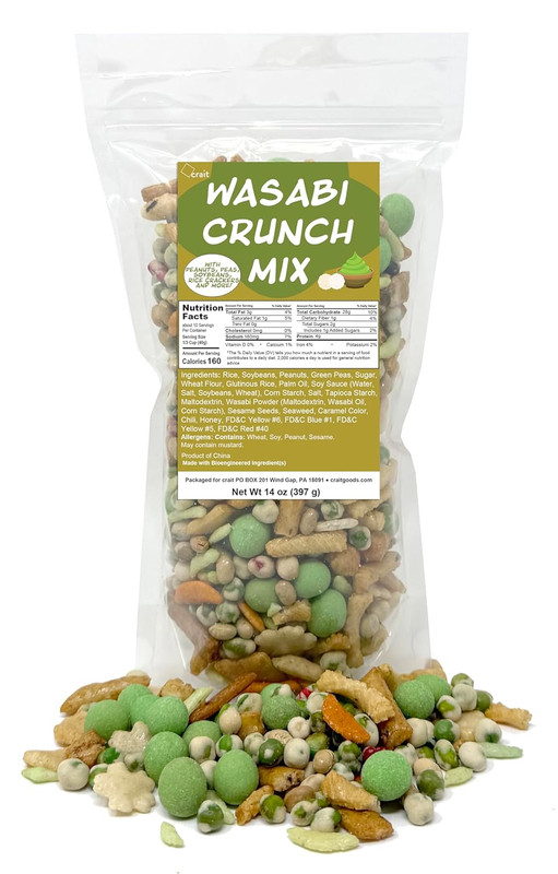 Wasabi Snack Mix – Wasabi Peas, Peanuts & Asian Rice Crackers – Spicy Crispy Ori
