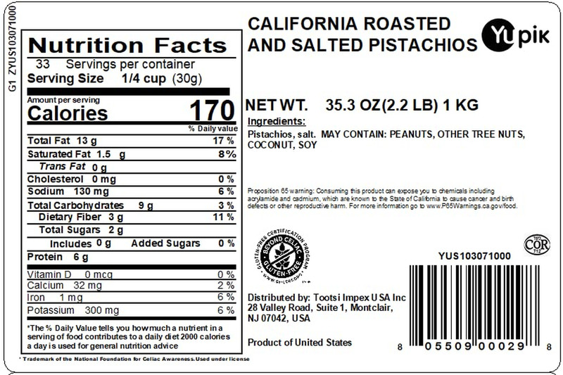 Dry Roasted Salted Pistachios, in Shell, 2.2 Lb (35.2 Oz), Gluten-Free, Kosher, gallery
