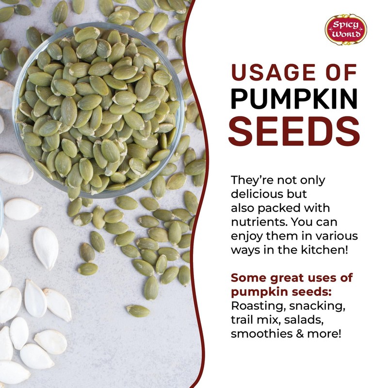 Raw Pumpkin Seeds 2 LB Bag - Shelled, AAA Grade, Unsalted, Dry, Vegan, Bulk Bag gallery